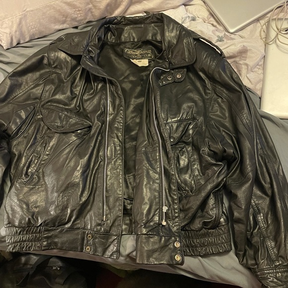 Men’s Lg black leather jacket - Picture 4 of 6